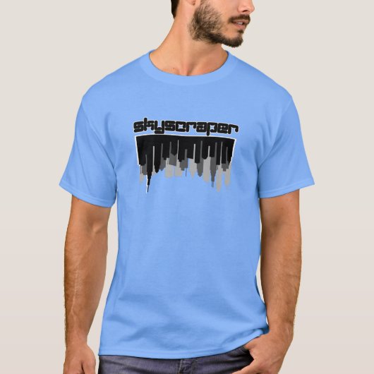 ミニマルなシルエット超高層ビル Tシャツ (正面)