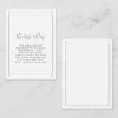 ミニマルなシルバーのベビーシャワーブック 赤ちゃんのために エンクロージャーカード (正面/裏面)