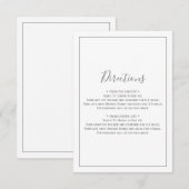 ミニマルなシルバーの案内カード エンクロージャーカード (正面/裏面)