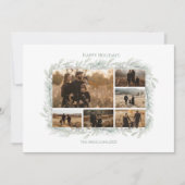 ミニマルなシルバーパイン写真クリスマス シーズンカード (正面)