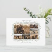 ミニマルなシルバーパイン写真クリスマス シーズンカード (スタンド正面)