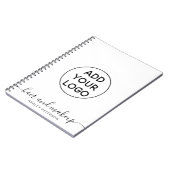 ミニマルなシンプルな黒と白のロゴ ヘア メイク ノートブック (左側)