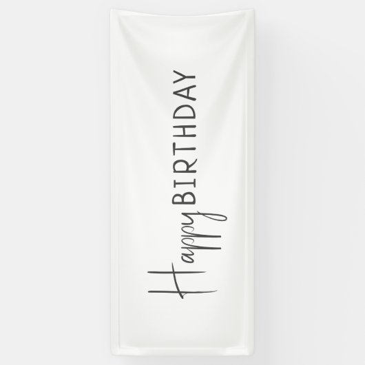 ミニマルなジェンダーニュートラル ハッピーバースデー 横断幕 (縦)