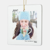 ミニマルなジョイシンプルクリスマスの休日の写真 セラミックオーナメント (左)