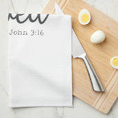 ミニマルなジョン3:16愛された キッチンタオル (四つ折り)