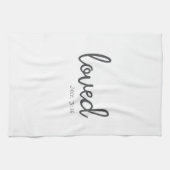 ミニマルなジョン3:16愛された キッチンタオル (横)