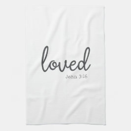 ミニマルなジョン3:16愛された キッチンタオル