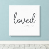 ミニマルなジョン3:16愛された キャンバスプリント (インサイチュ (ウッドフロア))