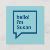 ミニマルなスカイブルーはっきりしたハロースピーチバブル スクエア名刺 (正面)