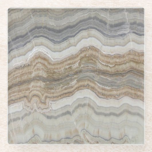 ミニマルなスカンジナビア花崗岩の茶色の大理石 ガラスコースター (正面)