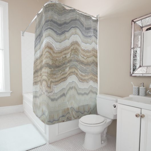 ミニマルなスカンジナビア花崗岩の茶色の大理石 シャワーカーテン (インサイチュ)