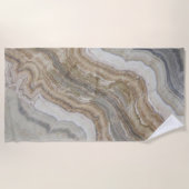 ミニマルなスカンジナビア花崗岩の茶色の大理石 ビーチタオル (正面)