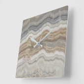 ミニマルなスカンジバリ花崗岩褐色大理石 スクエア壁時計 (傾斜)