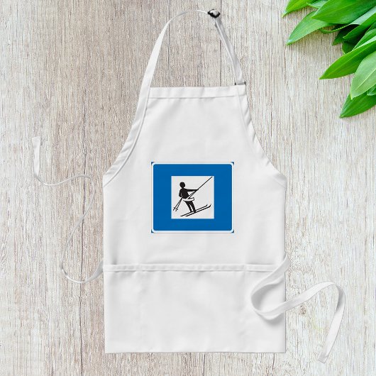 ミニマルなスキーリフトのシンボル(青縁ど) スタンダードエプロン