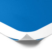 ミニマルなスキーリフトのシンボル(青縁ど) ポスター (角)