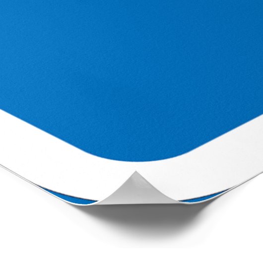 ミニマルなスキーリフトのシンボル(青縁ど) ポスター (角)