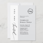 ミニマルなスクリプトあなた招待されは会社イベント 招待状 (正面)