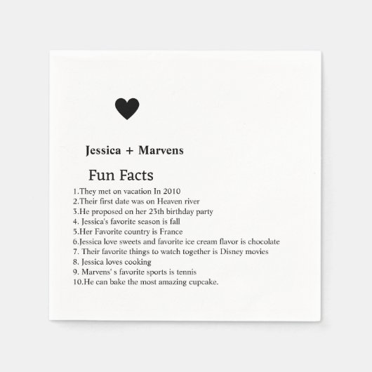 ミニマルなスクリプトおもしろい結婚ファクトのナプキン スタンダードカクテルナプキン (正面)