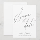 ミニマルなスクリプトで保存する日付 招待状 (正面/裏面)