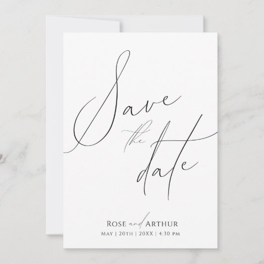 ミニマルなスクリプトでSave The Date 招待状 (正面)