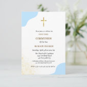 ミニマルなスクリプトの初めての聖体拝領招待状 招待状 (スタンド正面)