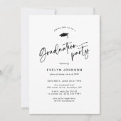 ミニマルなスクリプトの卒業パーティー 招待状 (正面)