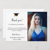 ミニマルなスクリプトの感謝してい卒業メッセージ サンキューカード (正面/裏面)