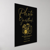 ミニマルなスクリプトの結婚式の写真ゲストブックサイン 箔ポスター (レイダウン)