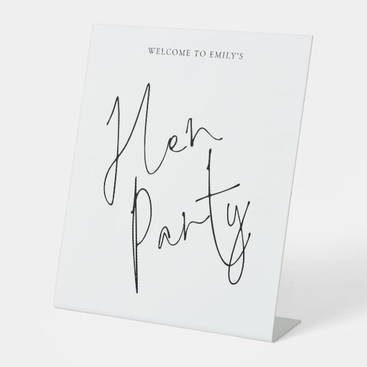 ミニマルなスクリプトへようこそHenパーティー 台座サイン (正面)