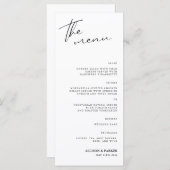 ミニマルなスクリプトウェディングレセプション メニュー (正面/裏面)