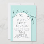 ミニマルなスクリプトスタイルのウェディングシャワー招待状 招待状 (正面)