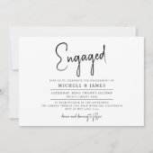 ミニマルなスクリプトタイポグラフィー ウェディングエンゲージメント 招待状 (正面)