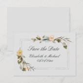 ミニマルなスクリプトタイポグラフィー Save the Date カード (正面/裏面)