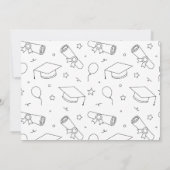 ミニマルなスクリプトピンクの卒業 サンキューカード (裏面)