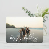 ミニマルなスクリプトファミリーフォトクリスマス シーズンカード (スタンド正面)