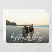 ミニマルなスクリプトファミリーフォトクリスマス シーズンカード (正面/裏面)