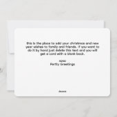 ミニマルなスクリプトファミリーフォトクリスマス シーズンカード (裏面)