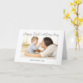 ミニマルなスクリプトフォトカード初めてmommy カード (黄色い花)