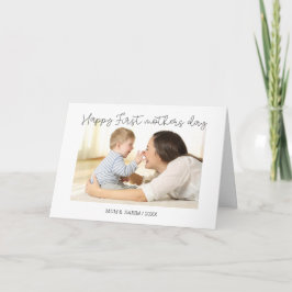 ミニマルなスクリプトフォトカード初めてmommy カード