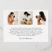 ミニマルなスクリプトフォトクリスマモダンス 箔シーズンカード (裏面)