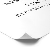 ミニマルなスクリプトフォトフォトウェルカム1st誕生日パーティー ポスター (角)