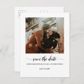 ミニマルなスクリプトフォトポストカードを保存 インビテーションポストカード (正面/裏面)