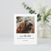 ミニマルなスクリプトフォトポストカードを保存 インビテーションポストカード (スタンド正面)