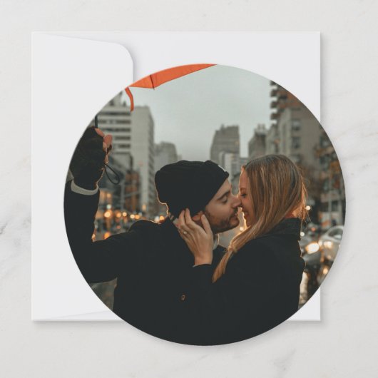 ミニマルなスクリプトフォトラウンド結婚式招待状 招待状 (正面)