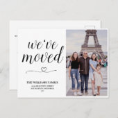 ミニマルなスクリプトフォト引っ越しました新しいアドレス ポストカード (正面/裏面)