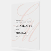 ミニマルなスクリプトフォントモノグラム | エレガントな結婚式 アクリルサイン (傾斜)