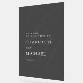 ミニマルなスクリプトフォントモノグラム | エレガントな結婚式 アクリルサイン (傾斜)