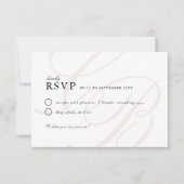 ミニマルなスクリプトフォントモノグラム | エレガントな結婚式 出欠カード (正面)