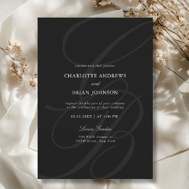 ミニマルなスクリプトフォントモノグラム | エレガントな結婚式 招待状