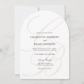 ミニマルなスクリプトフォントモノグラム | エレガントな結婚式 招待状 (正面)